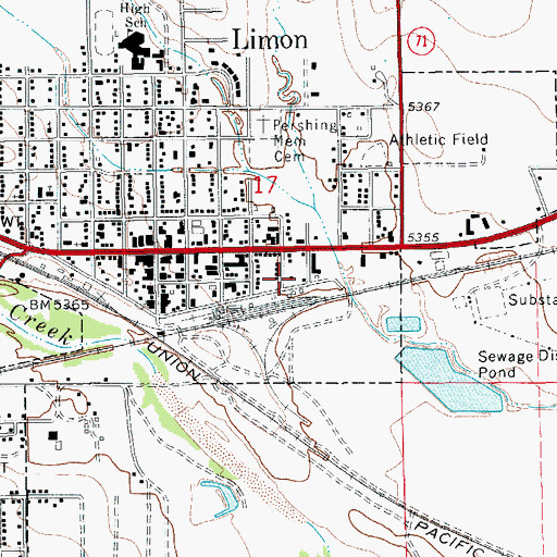 Topographic Map of Limon Ambulance Service, CO