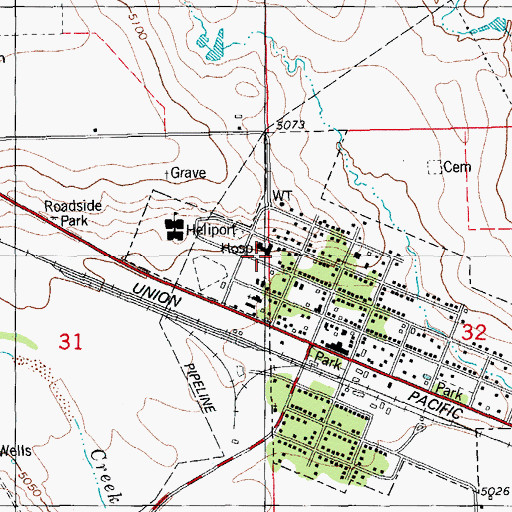 Topographic Map of Lincoln Community Hospital Transport, CO