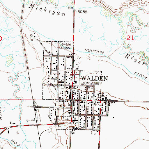 Topographic Map of North Park Hospital District Ambulance, CO