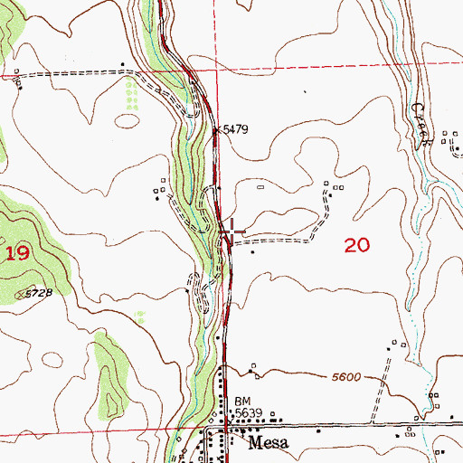 Topographic Map of Plateau Valley Fire Protection District Ambulance, CO