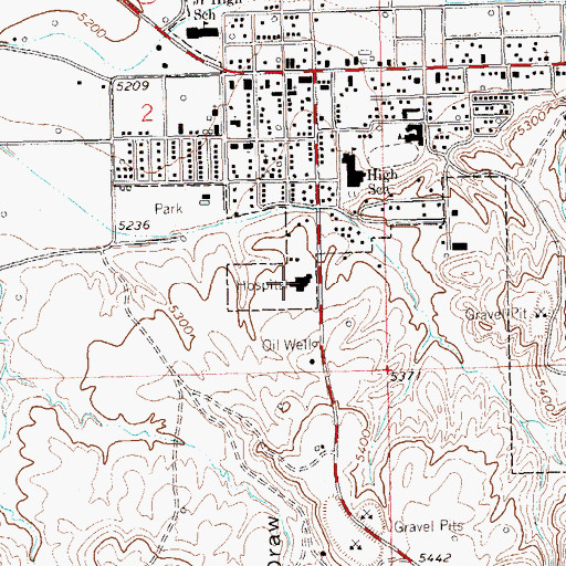 Topographic Map of Rangely Hospital District Ambulance Service, CO