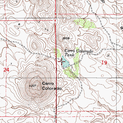 Topographic Map of Cerro Colorado Tank, AZ