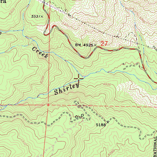 Topographic Map of Ice House Creek, CA
