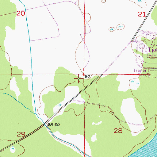 Topographic Map of Bent Willies Airport, FL