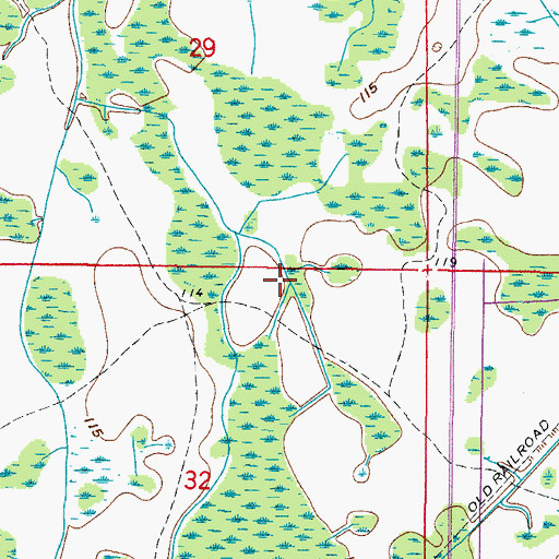 Topographic Map of Burntwood Ranch Airport, FL
