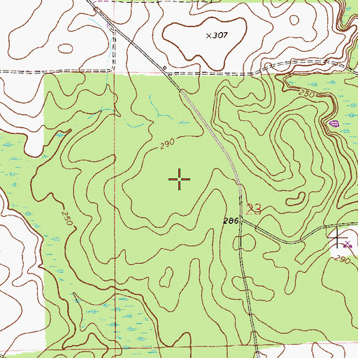 Topographic Map of Melanie's Airport, FL