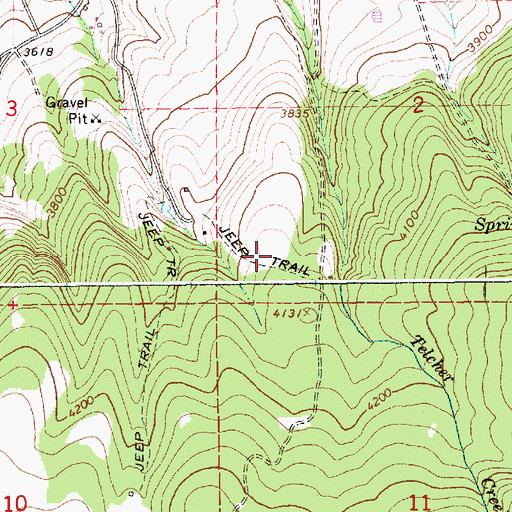 Topographic Map of Wind Ridge Airport, ID