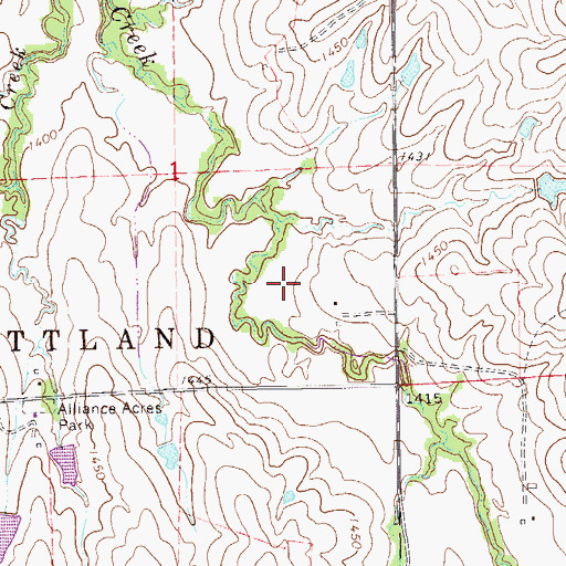Topographic Map of Kentucky Creek Landing, KS