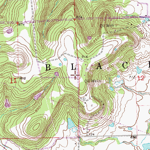 Topographic Map of Wilson Ranch Airport, OK