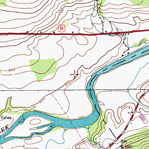Topographic Map of Schoharie Creek Airport, NY