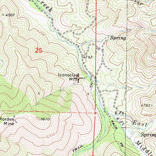 Topographic Map of Iconoclast Mine, CA