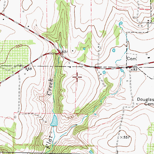 Topographic Map of French Field, TX