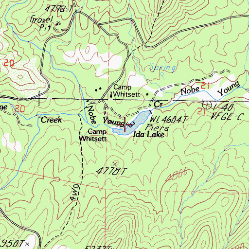 Topographic Map of Ida Lake, CA
