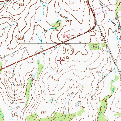 Topographic Map of Buelah Airport, TX