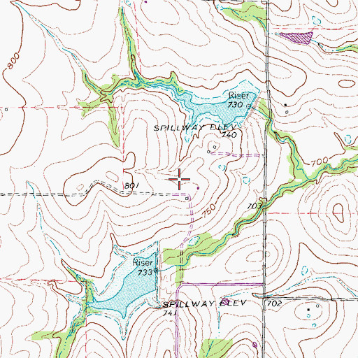 Topographic Map of J & W Windy Hill Airport, TX