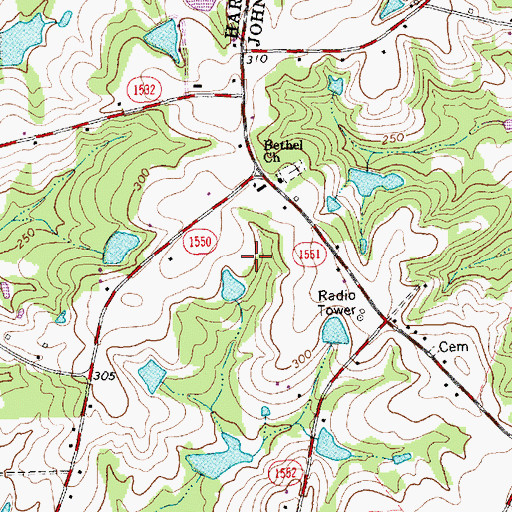 Topographic Map of C A G Farms Airport, NC