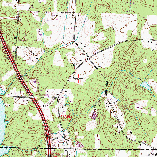 Topographic Map of Wilhelm Airport, NC