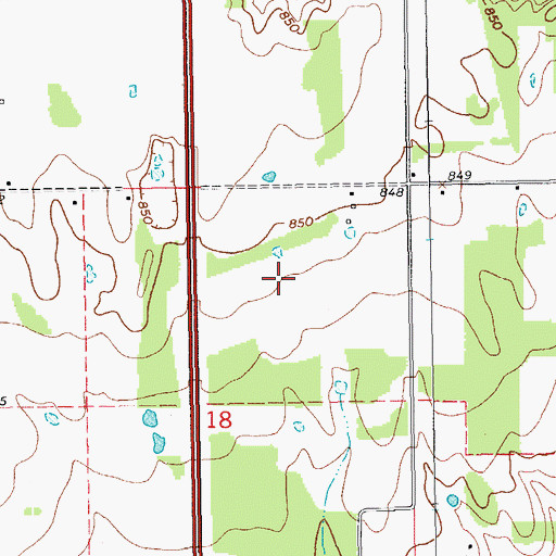 Topographic Map of Whittington Ranch Airport, OK