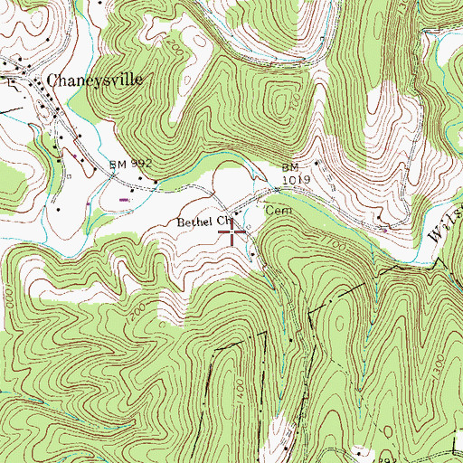 Topographic Map of Ragged Mountain Airport, PA