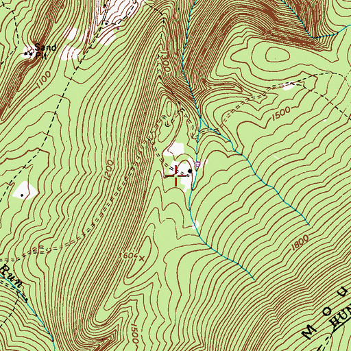 Topographic Map of Mountain Hide-Away Airport, PA