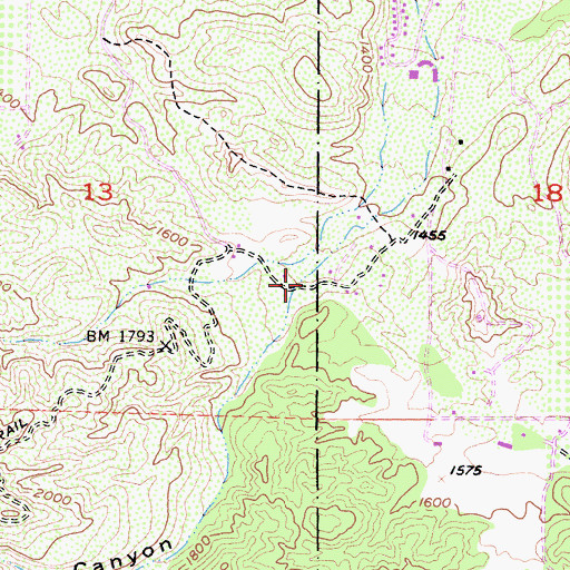 Topographic Map of Indian Canyon, CA