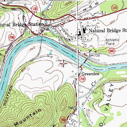 Topographic Map of Black Bridge Airport, VA
