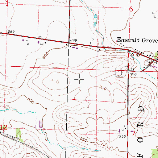Topographic Map of Hacklander Airport, WI