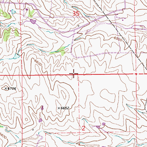 Topographic Map of Wecker Farms Airport, CO