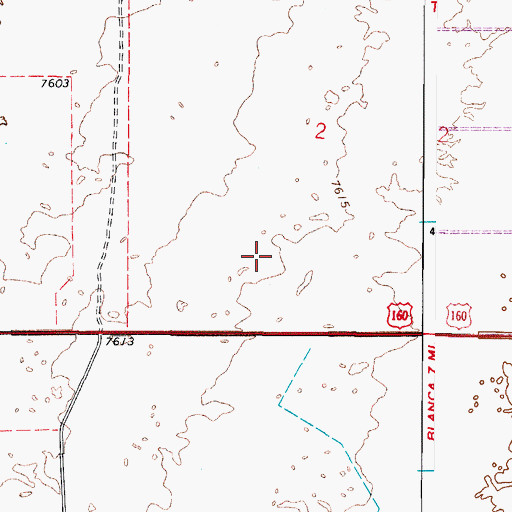 Topographic Map of Las Arenas Earth and Sky Observatory Airport, CO