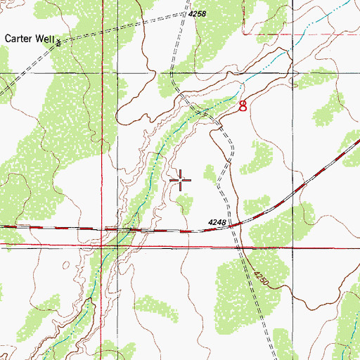 Topographic Map of Mesa Verde Ranch Strip, NM