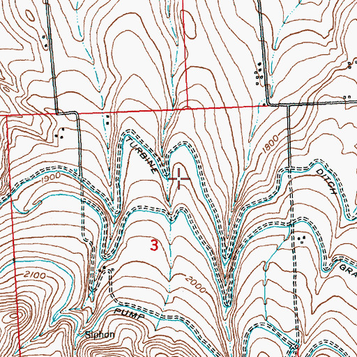 Topographic Map of Beiter Airport, WA
