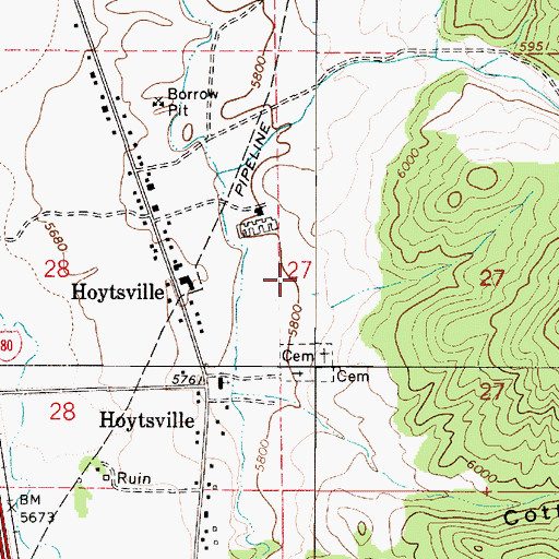 Topographic Map of Hoytsville Airport, UT