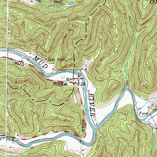 Topographic Map of Crazy Horse Airport, WV