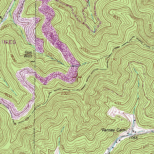 Topographic Map of Appalachian Regional Airport, WV