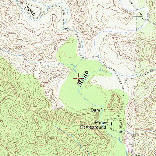 Topographic Map of Indian Creek, CA