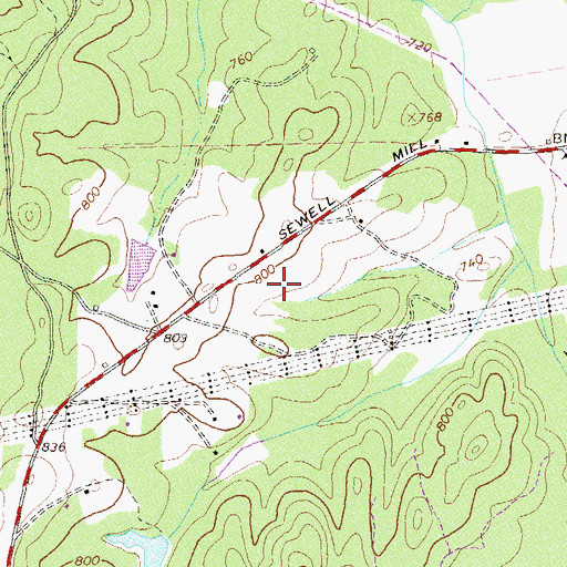 Topographic Map of Panther Creek Airport, GA