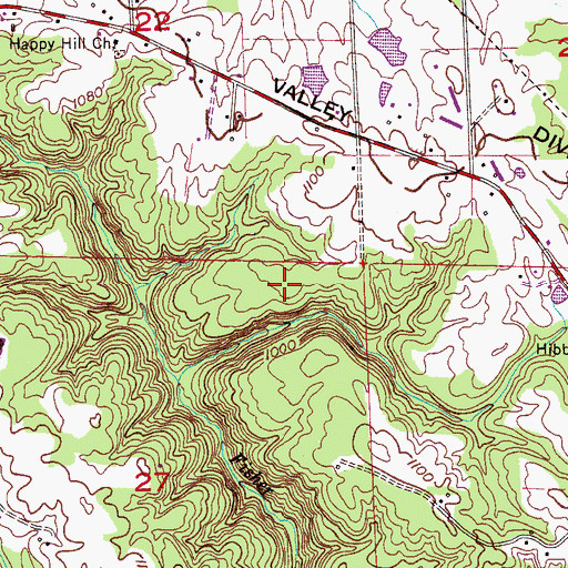 Topographic Map of Fricks Field, AL