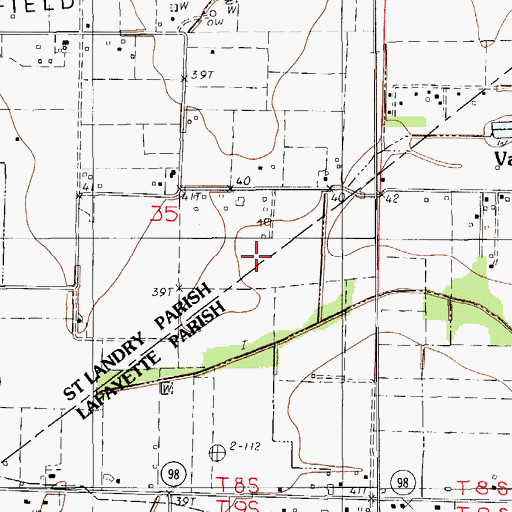 Topographic Map of Stafford Airport, LA