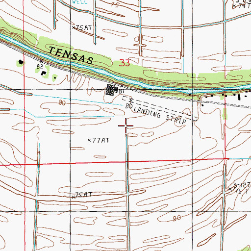 Topographic Map of 4B Ranch Airport, LA