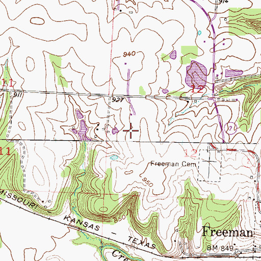 Topographic Map of Veach Field, MO