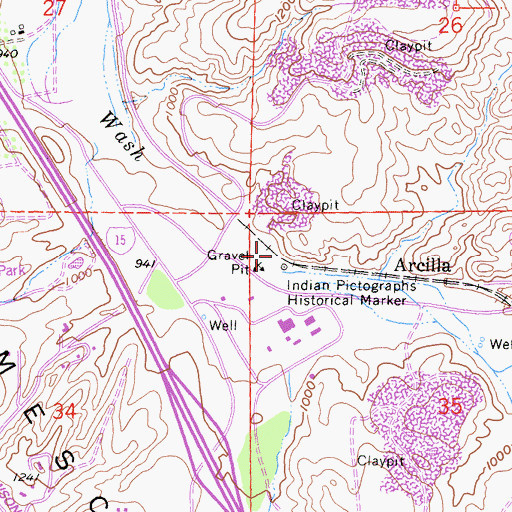 Topographic Map of Indian Pictographs Historical Marker, CA