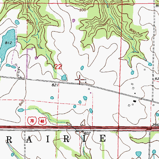 Topographic Map of Flying V Ranch Airport, MO