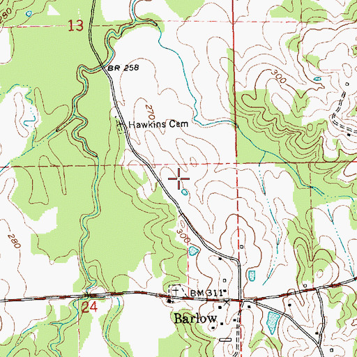 Topographic Map of Dixon Airport, MS