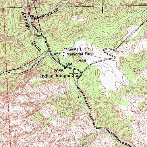 Topographic Map of Indian Ranger Station, CA