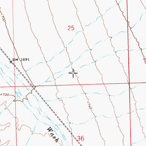 Topographic Map of Massey Farm Airport, AZ