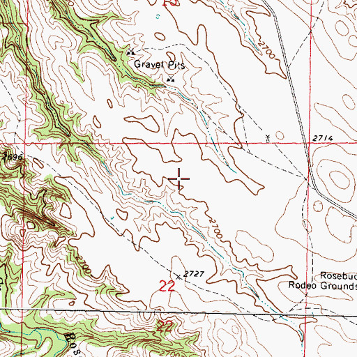 Topographic Map of Rosebud Sioux Tribal Airport, SD