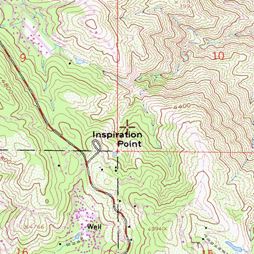 Topographic Map of Inspiration Point, CA