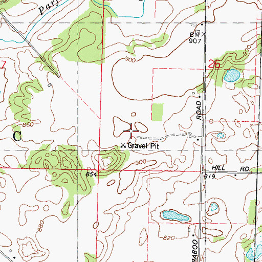 Topographic Map of Prairie Hill McDaniel Field, WI