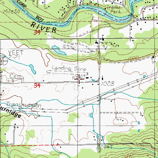 Topographic Map of Davis Airport, OR