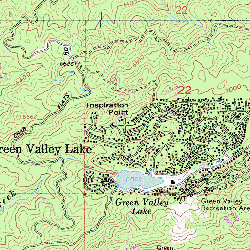 Topographic Map of Inspiration Point, CA